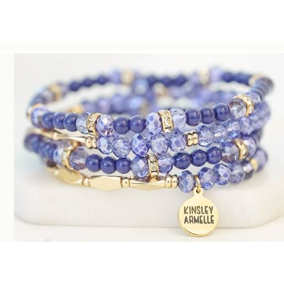 New~KINSLEY ARMELLE SET of (4) Indigo Stretch Bracelet Set~Retired Design~ - Picture 2 of 3